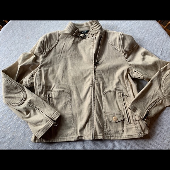 Lauren Ralph Lauren Jackets & Blazers - Ralph Lauren XL Khaki Motorcycle Style Jacket
